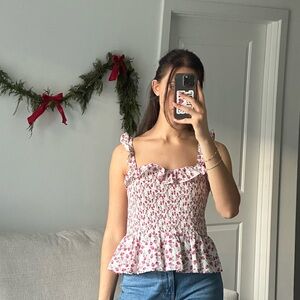 J. Crew floral peplum tank top Liberty fabric size small